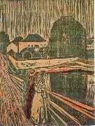 Edvard Munch Girl on the bridge oil painting